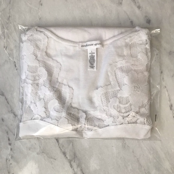 NWOT White Lacy Cotton Sleep Shirt - Picture 9 of 9